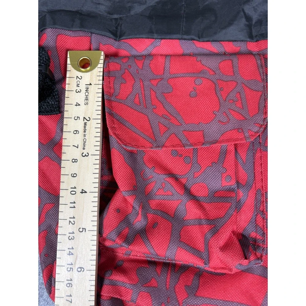 Yaarp Abstract Print Crossbody Utility Pouch One Size Red Black Insulated Bag